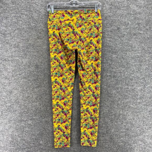 LulaRoe Leggings Women One Size Yellow Geometric Pull On High Rise Capri Casual - Picture 2 of 10